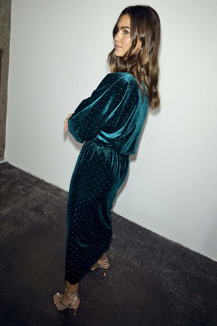 Emerald Velvet Tilly Dress