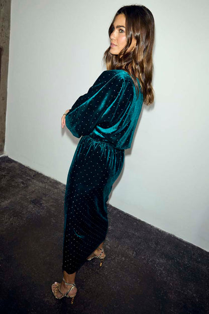 Emerald Velvet Tilly Dress