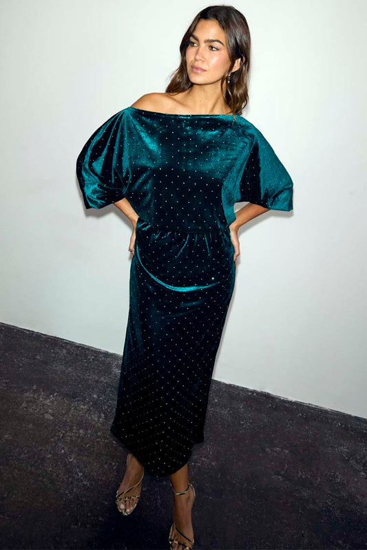 Emerald Velvet Tilly Dress