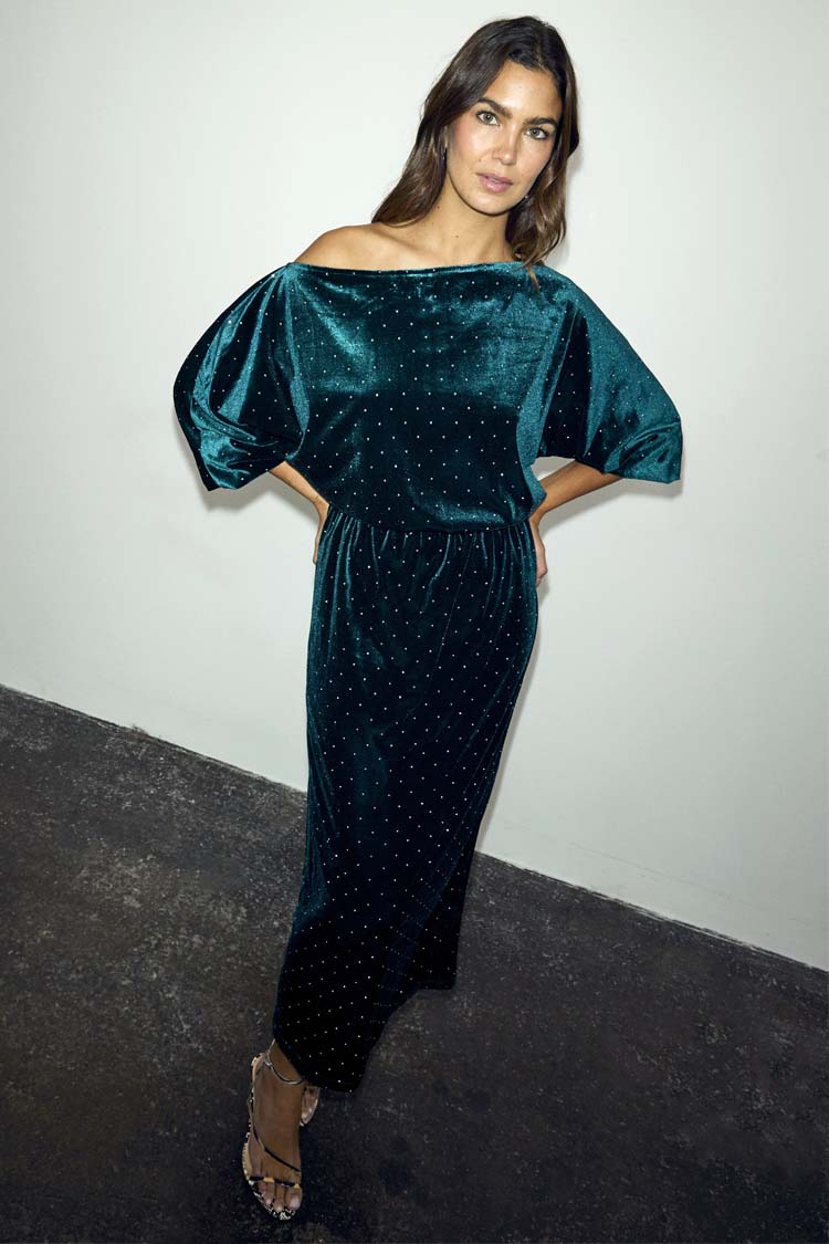 Emerald Velvet Tilly Dress