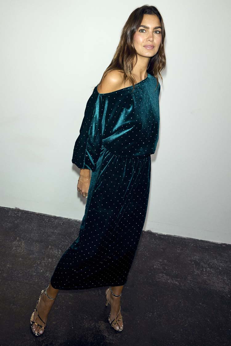 Emerald Velvet Tilly Dress