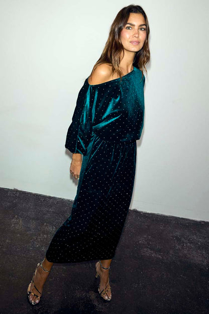Emerald Velvet Tilly Dress