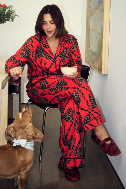 Red Bow Cotton Button Through Pyjamas