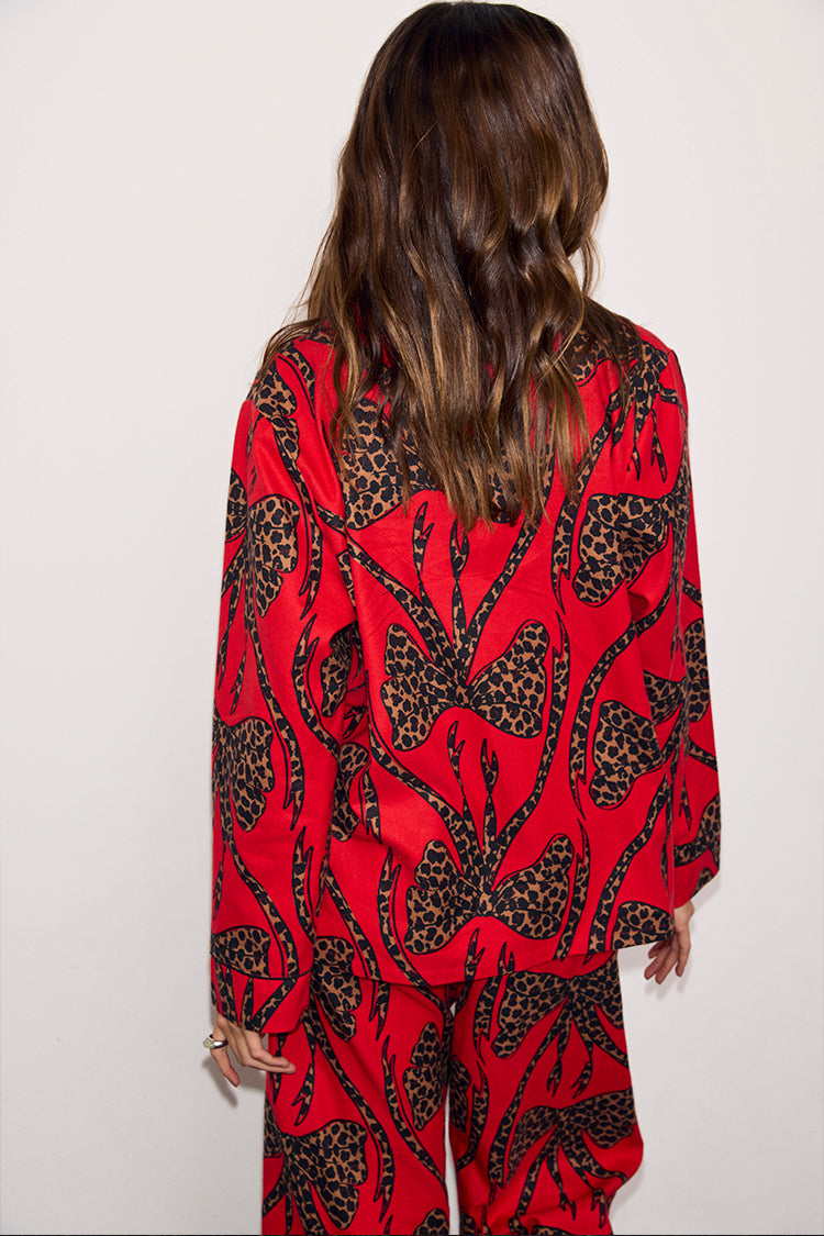 Red Bow Cotton Button Through Pyjamas